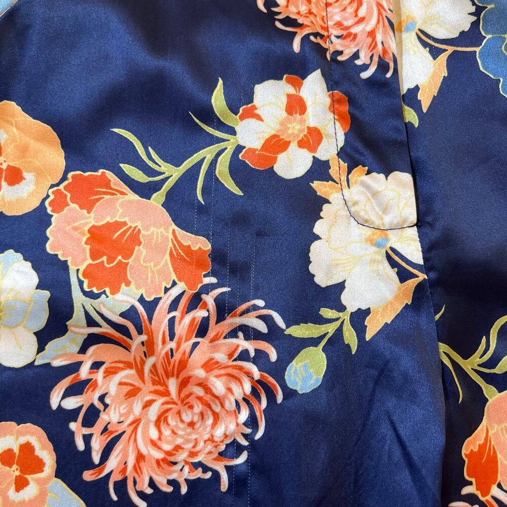 The Sang XS Floral Blazer Pants Suit Set Navy Blue Career Wedding Outfit GUC - Picture 10 of 11
